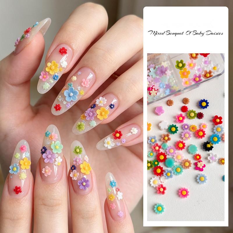 Resin Art Using Flowers - زينة أظافر صيفية ثلاثية الأبعاد على