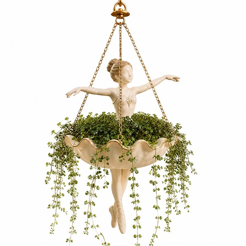وعاء زراعة معلق على شكل راقصة  - مراجعة Resin Art Using Flowers وسعره
