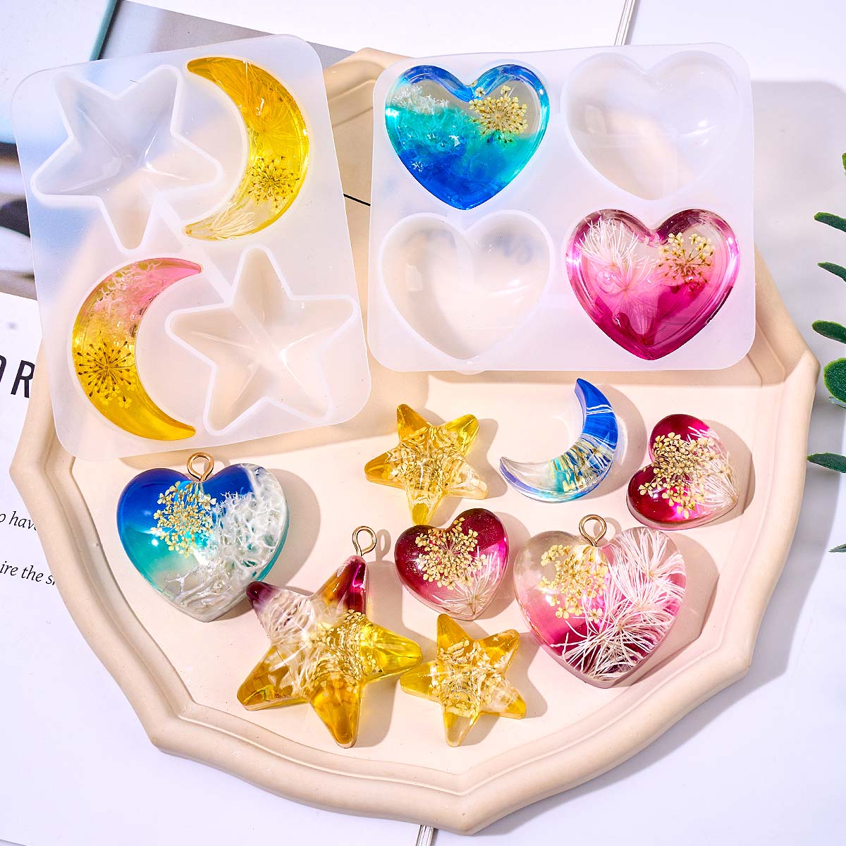 قالب سيليكون على شكل قلب ونجمة - مراجعة Resin Art Letters وسعره