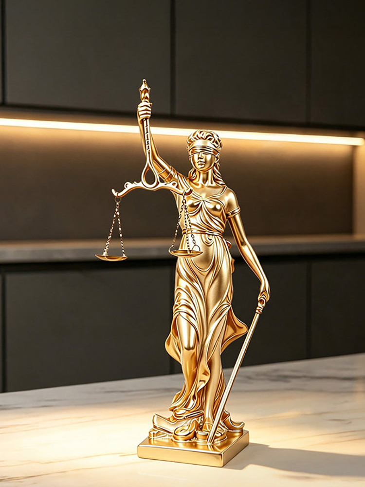 تمثال العدالة الذهبي الفاخر، م - مراجعة Resin Art For Anniversary Gift وسعره